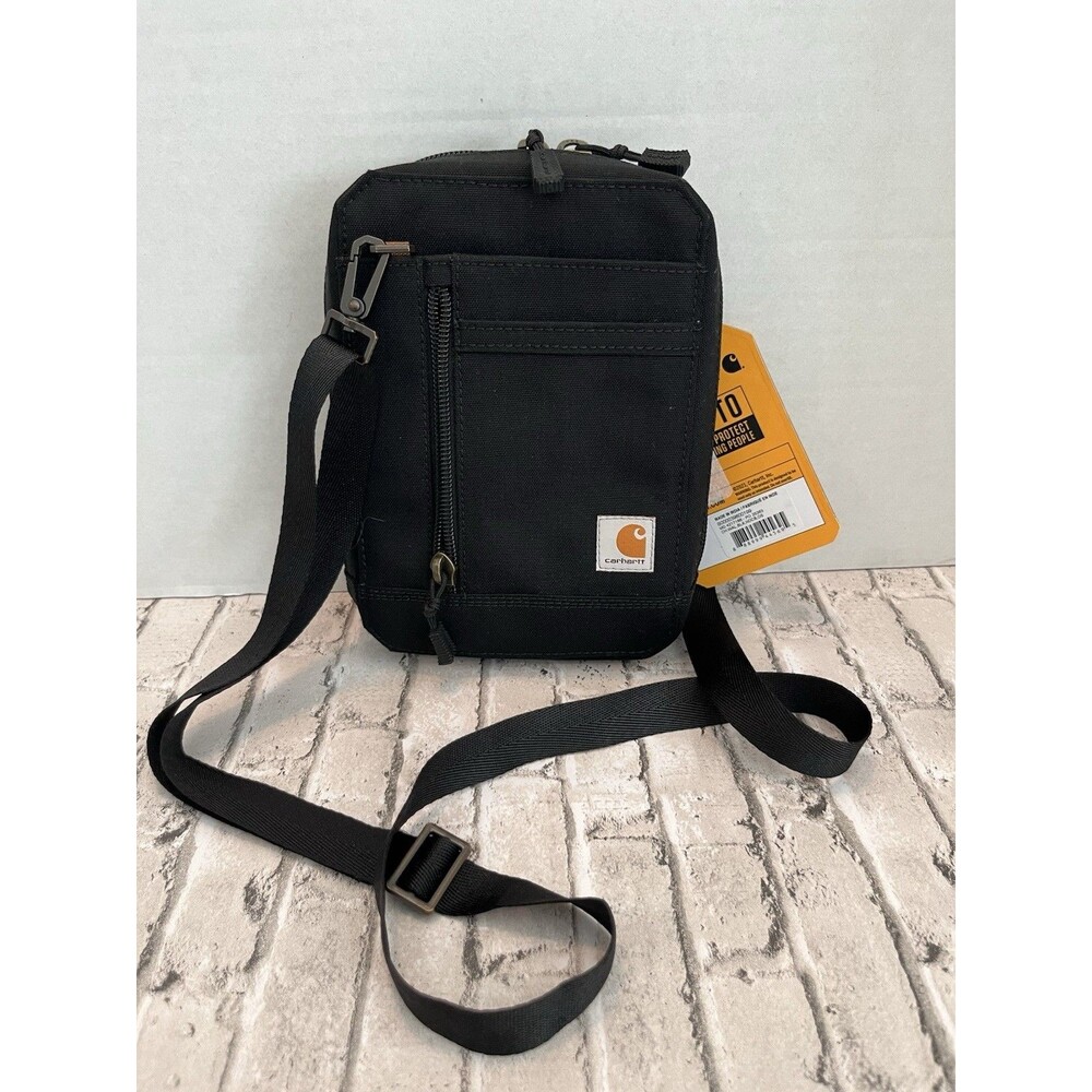 New Carhartt Water Resistant Nylon Duck Black Crossbody Wallet bag purse card